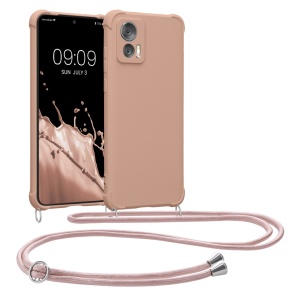 Husa Kwmobile cu jnur pentru Motorola Edge 30 Neo, Crem, Silicon, KWM0000199S004C - Img 1