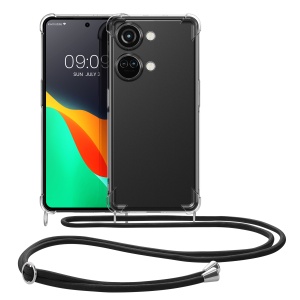 Husa Kwmobile cu jnur pentru OnePlus Nord 3 5G, Transparent/Negru, Silicon, 61768.01 - Img 2