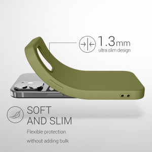 Husa kwmobile pentru Apple iPhone 12/iPhone 12 Pro, Silicon, Verde, 53938.243 - Img 3