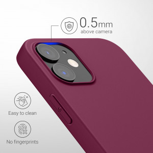 Husa kwmobile pentru Apple iPhone 12/iPhone 12 Pro, Silicon, Visiniu, 53938.187 - Img 4
