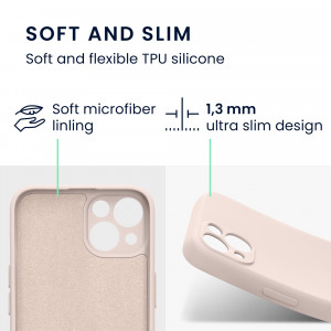 Husa Kwmobile pentru Apple iPhone 13, Silicon, Crem, 58954.225 - Img 3