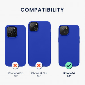 Husa kwmobile pentru Apple iPhone 14, Silicon, Albastru, 59071.134 - Img 3