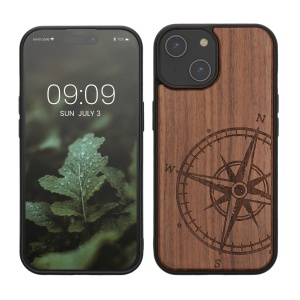 Husa Kwmobile pentru Apple iPhone 15, Maro, Lemn/Silicon, 62011.01 - Img 1