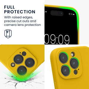 Husa Kwmobile pentru Apple iPhone 15 Pro, Galben, Silicon, KWM000022OM002C - Img 3