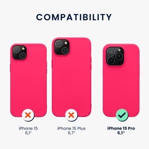 Husa Kwmobile pentru Apple iPhone 15 Pro, Roz, Silicon, 61955.77 - Img 6