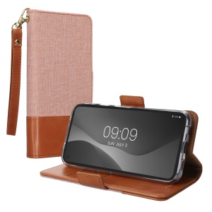 Husa Kwmobile pentru Google Pixel 4a, Roz deschis/Maro, Textil/Silicon, KWM000020NP001C - Img 2