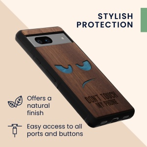 Husa Kwmobile pentru Google Pixel 7a, Maro/Albastru, Lemn, KWM000019YK005C - Img 6