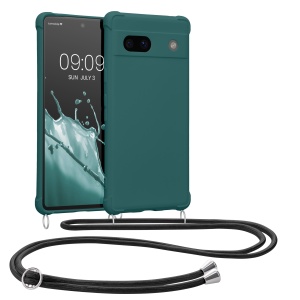 Husa Kwmobile pentru Google Pixel 7a, Verde inchis, Silicon, KWM000019YH007C - Img 1