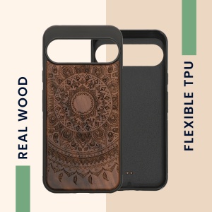 Husa Kwmobile pentru Google Pixel 9 Pro XL, Maro, Lemn/Silicon, KWM000020QT003C - Img 3