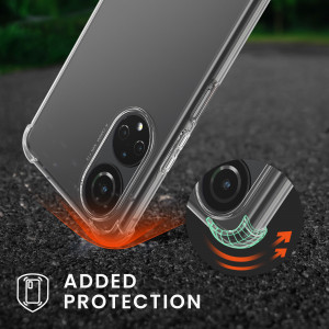 Husa Kwmobile pentru Honor X7, Silicon, Transparent/Negru, 58423.01 - Img 3