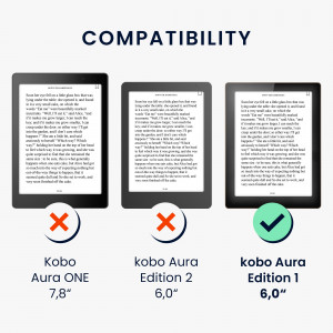 Husa kwmobile pentru Kobo Aura Edition 1, Piele ecologica, Albastru, 24410.04 - Img 6
