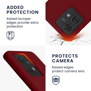 Husa Kwmobile pentru Motorola Edge 40 Neo, Rosu inchis, Silicon, KWM000022NV003C - Img 3