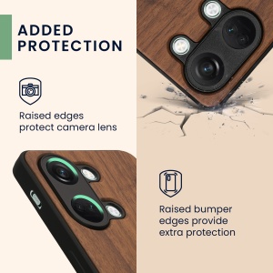 Husa Kwmobile pentru OnePlus Nord 3 5G, Maro/Albastru, Lemn, KWM0000204Y003C - Img 3