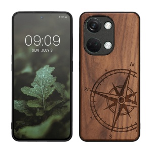 Husa Kwmobile pentru OnePlus Nord 3 5G, Maro, Lemn/Silicon, 61771.01 - Img 1