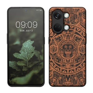 Husa Kwmobile pentru OnePlus Nord 3 5G, Maro/Negru, Lemn, KWM0000204Y002C - Img 1