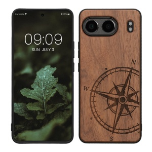 Husa Kwmobile pentru OnePlus Nord 4, Maro, Lemn/Silicon, KWM000022VM001C - Img 1