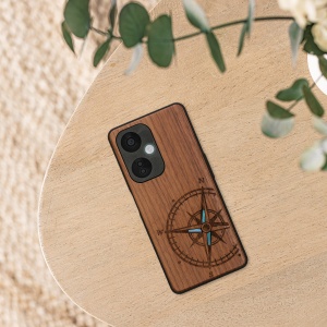 Husa Kwmobile pentru OnePlus Nord CE 3 Lite/Nord N30, Maro/Albastru, Lemn, KWM000022NS001C - Img 5