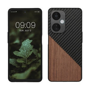 Husa Kwmobile pentru OnePlus Nord CE 3 Lite/Nord N30, Maro/Negru, Lemn, KWM000022NR001C - Img 1
