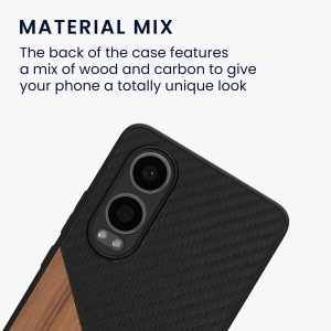 Husa Kwmobile pentru OnePlus Nord CE4 Lite, Maro/Negru, Lemn/Silicon, KWM000022UX001C - Img 4