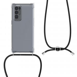 Husa Kwmobile pentru OPPO Find X3 Neo, Silicon, Transparent/Negru, 57265.01 - Img 2