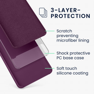 Husa Kwmobile pentru OPPO Find X5, Silicon, Violet, 57629.187 - Img 3