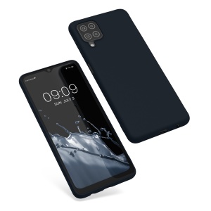 Husa Kwmobile pentru Samsung Galaxy A12, Albastru inchis, Silicon, KWM000012BL053C - Img 2