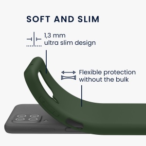 Husa Kwmobile pentru Samsung Galaxy A12, Verde inchis, Silicon, KWM000012BL066C - Img 6