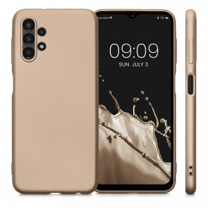 Husa Kwmobile pentru Samsung Galaxy A13, Silicon, Auriu, 57956.66 - Img 2