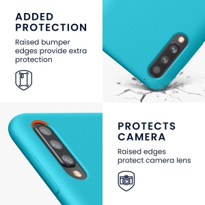 Husa Kwmobile pentru Samsung Galaxy A50, Albastru deschis, Silicon, KWM0000102C036C - Img 3