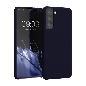 Husa Kwmobile pentru Samsung Galaxy S21, Albastru inchis, Silicon, KWM000012BT070C - Img 1
