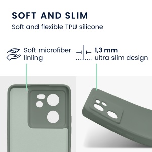 Husa Kwmobile pentru Xiaomi 13T/13T Pro, Verde deschis, Silicon, KWM000020IU008C - Img 5