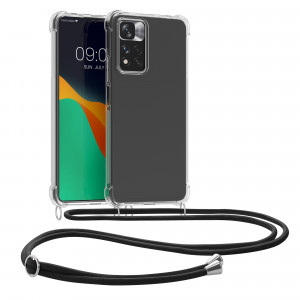 Husa Kwmobile pentru Xiaomi Redmi Note 11 Pro Plus 5G, Silicon, Transparent/Negru, 58099.01 - Img 1