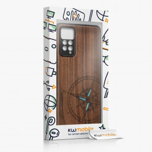 Husa kwmobile pentru Xiaomi Redmi Note 11 Pro/Redmi Note 11 Pro 5G/Redmi Note 12 Pro , Lemn, Maro/Albastru, 57381.11 - Img 8