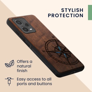 Husa Kwmobile pentru Xiaomi Redmi Note 12 Pro Plus 5G, Maro/Albastru, Lemn, KWM000018BX004C - Img 6