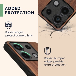 Husa Kwmobile pentru Xiaomi Redmi Note 13 Pro 5G, Maro, Lemn/Silicon, KWM000020MN001C - Img 4