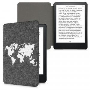 Husa pentru Amazon Kindle Paperwhite 11, Kwmobile, Gri/Alb, Textil, 56260.08 - Img 2