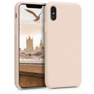 Husa pentru Apple iPhone X / iPhone XS, Silicon, Bej, 46313.154 - Img 1