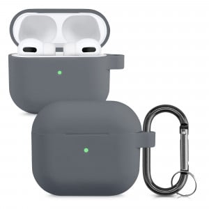 Husa pentru casti Apple AirPods 3, Kwmobile, Gri, Silicon, 56655.22 - Img 1