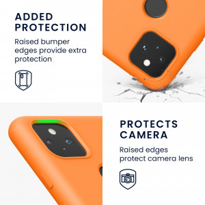 Husa pentru Google Pixel 5a, Silicon, Portocaliu, 55207.150, kwmobile - Img 4