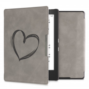 Husa pentru Kobo Aura H2O Edition 1, Piele ecologica, Gri, kwmobile, 56872.01 - Img 1