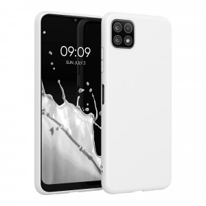 Husa pentru Samsung Galaxy A22 5G, Silicon, Alb, 55245.48, kwmobile - Img 1