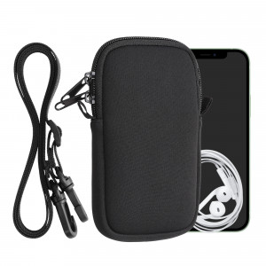 Husa Universala Kwmobile marime M - 5,5 inch, Neopren, Negru, 58700.2.01 - Img 1