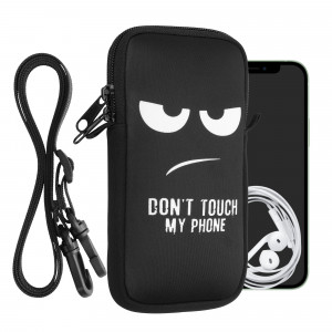 Husa Universala Kwmobile marime XXL - 7 inch, Neopren, Negru/Alb, 58701.5.01 - Img 1