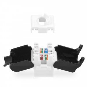 Set 12 Mufe CAT6 de 1 Gbit pentru cabluri Ethernet RJ45, Kwmobile, Negru/Alb, Plastic, 52518.12 - Img 8