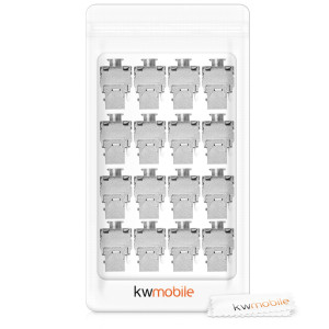 Set 12 Mufe CAT6A de 10 Gbit pentru cabluri Ethernet RJ45, Kwmobile, Argintiu, Metal, 45358.12 - Img 7