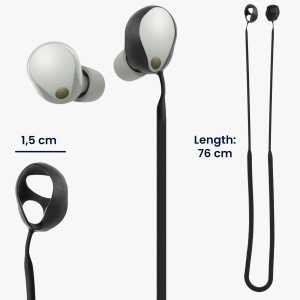 Set 2 Curele casti Kwmobile pentru Sony WF-1000XM5, Negru, Silicon, KWM000024ZW001C - Img 3