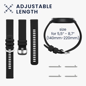 Set 2 Curele Kwmobile pentru Garmin Venu 3, Negru/Albastru inchis, Silicon, KWM0000254F001C - Img 6