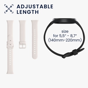 Set 2 Curele Kwmobile pentru Xiaomi Mi Band 7 Pro, Negru/Alb, Silicon, KWM0000176Z009C - Img 6