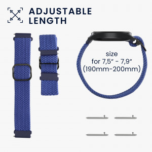 Set 2 curele kwmobile pentru Xiaomi Mi Watch Color Sport/Watch S1 Active, Nylon, Negru/Albastru, 59518.04 - Img 6