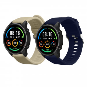 Set 2 Curele Kwmobile pentru Xiaomi Mi Watch/Mi Watch Color Sport, Bej/Albastru, Silicon, 58466.06 - Img 1